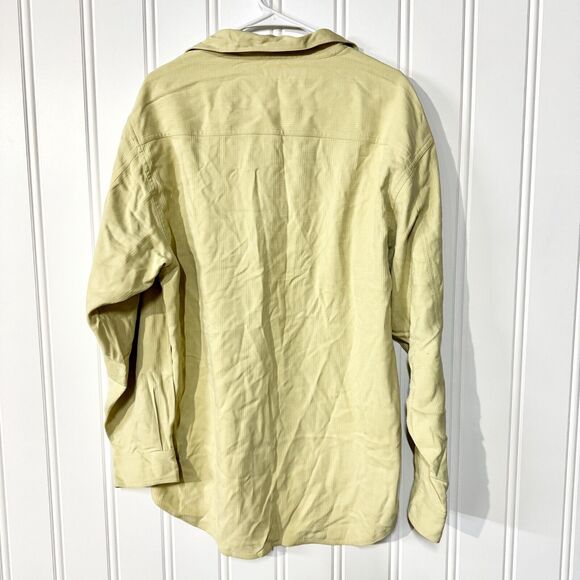 Tommy Bahama Button Down Mens Size M Green 100% Silk Long Sleeve Green/ Yellow - Picture 4 of 4